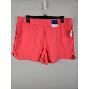 Old Navy Womens XL Coral Pink High Rise 4 Inch Inseam Cotton Gauze Shorts New